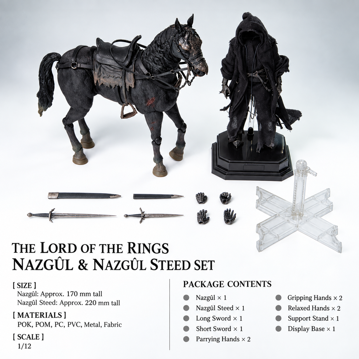 U-P Figurines ( LPZZ )X Nottaa Collections-The Nazgûl & Nazgûl Steed Set-The Lord of the Rings: The Two Towers 1/12 Collectible Action Figure (Pre-Order)